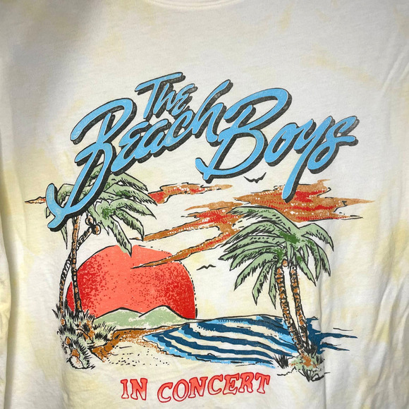 Daydreamer The Beach Boys in Concert Boyfriend Tee in Yellow Fizz Tie Dye Color - Picture 6 of 7